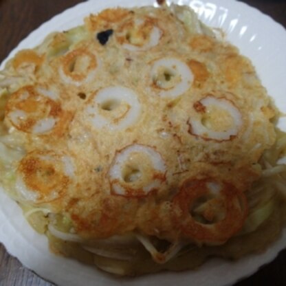 今日の晩ご飯に作ったよ～❤お好み焼きって色々栄養摂れて良いよね！竹輪入りで美味しかった～❤うまごちっ❤